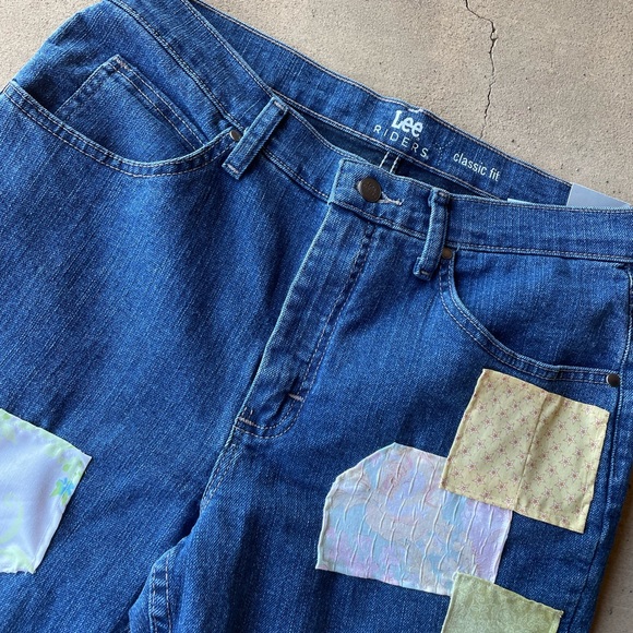 patchwork high rise upcycled jeans - Picture 11 of 16